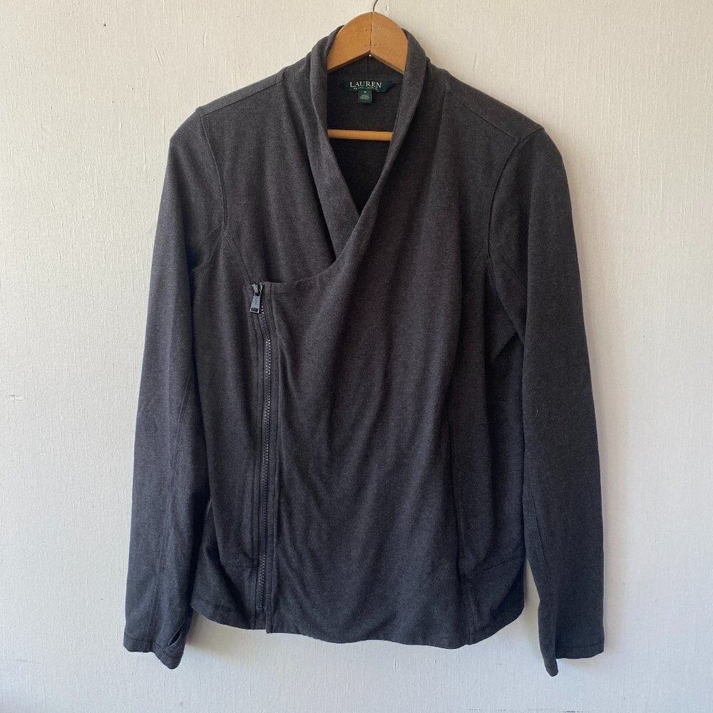 Lauren Ralph Lauren Moto Jacket Womens Medium Gray Bikercore Punk Grunge